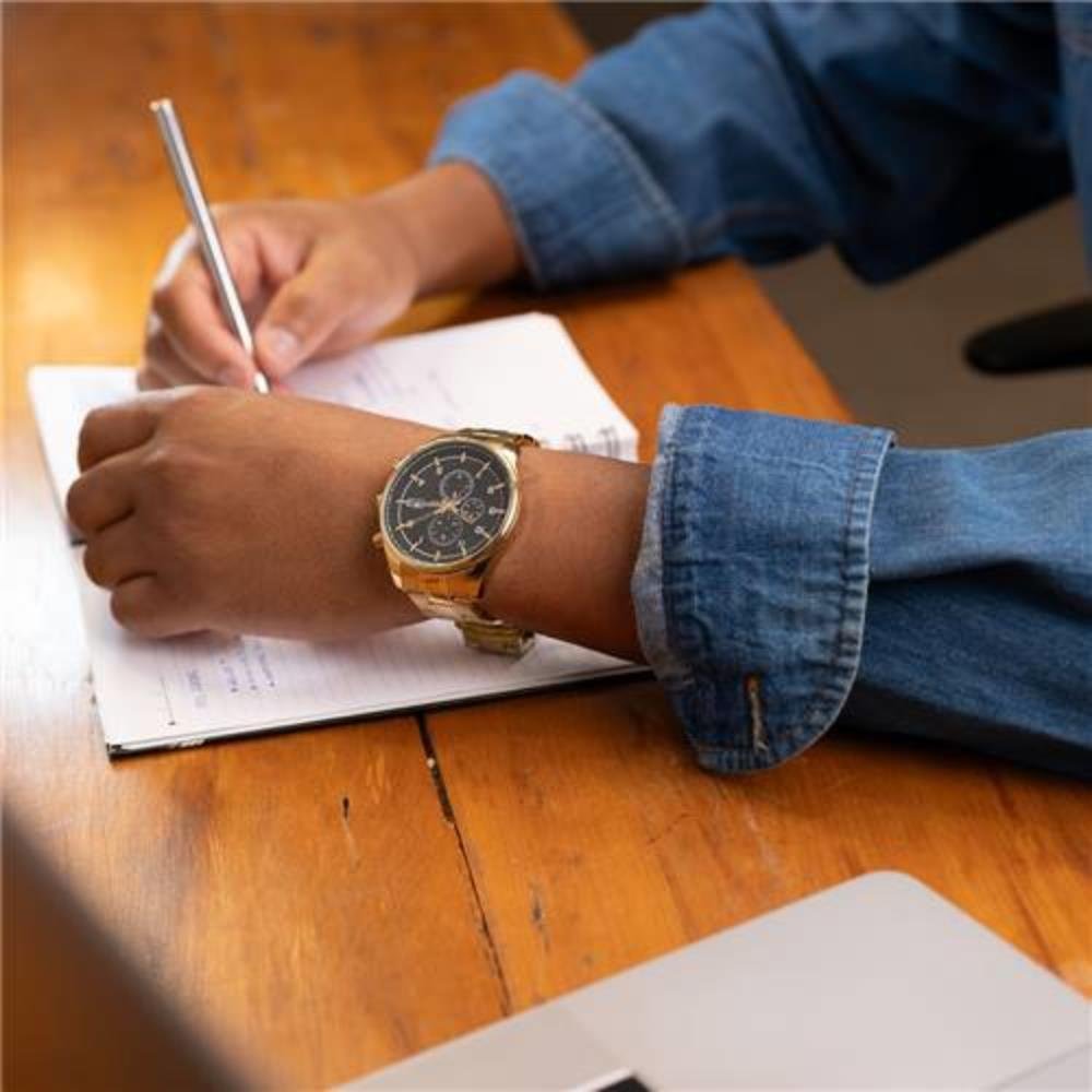 Relógio Seculus Masculino Ref: 44272gpsvda2 Cronógrafo Dourado Dourado 5