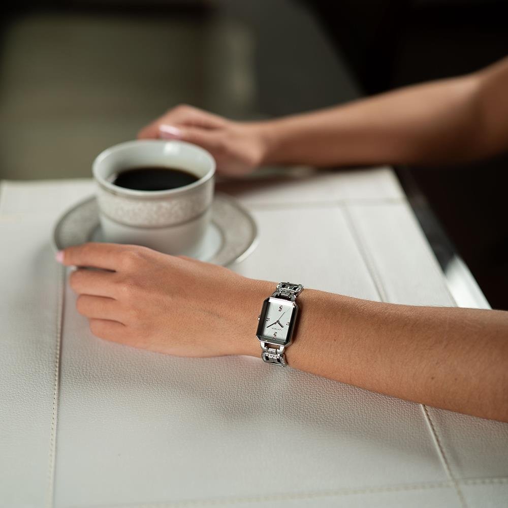 Relógio Seculus Feminino Ref: 23736l0svnb2 Retangular Bracelete Dourado Prata 5