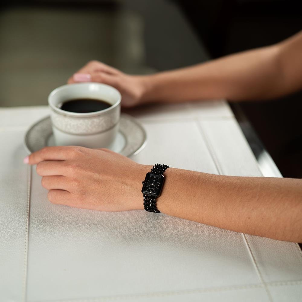 Relógio Seculus Feminino Ref: 23735lpsvpa2 Retangular Bracelete Black Preto 5