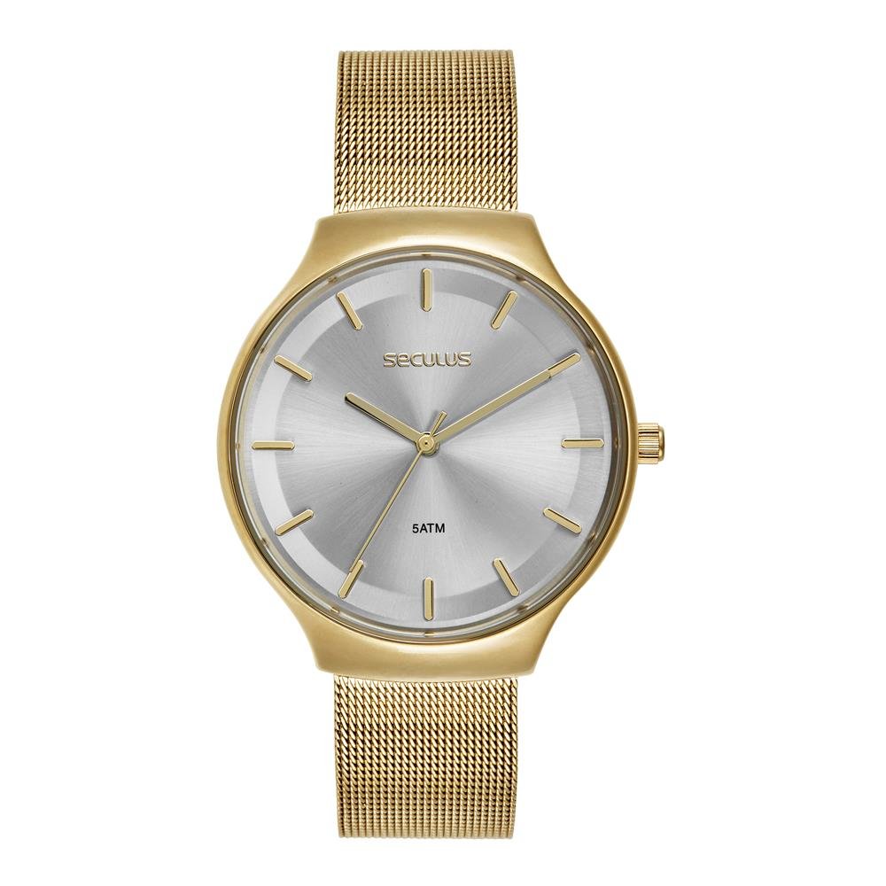 Relógio Seculus Feminino Ref: 77317lpsvds1 Casual Mesh Dourado Dourado 1