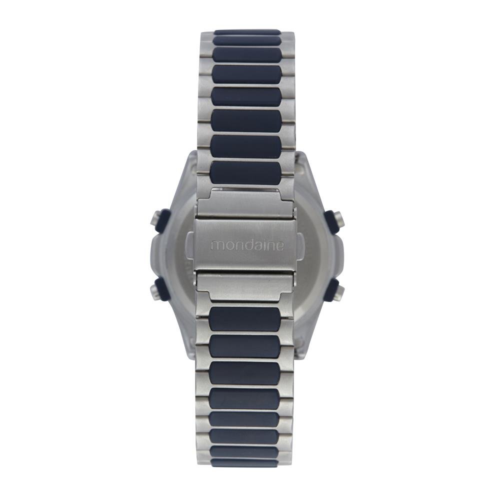 Relogio Mondaine Masculino Ref: 32812g0mvnf1 Digital Vintage Bicolor Azul 4