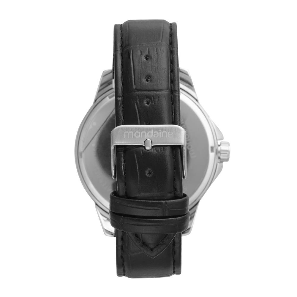 Relogio Mondaine Masculino Ref: 99683g0mvnh2 Casual Prateado Preto/Azul 3