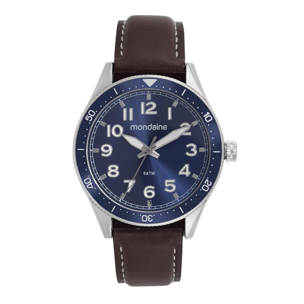 Relogio Mondaine Masculino Ref: 32548g0mvno3 Casual Prateado Marrom 1