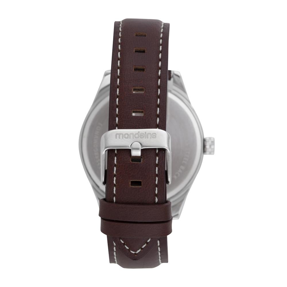 Relogio Mondaine Masculino Ref: 32548g0mvno3 Casual Prateado Marrom 2