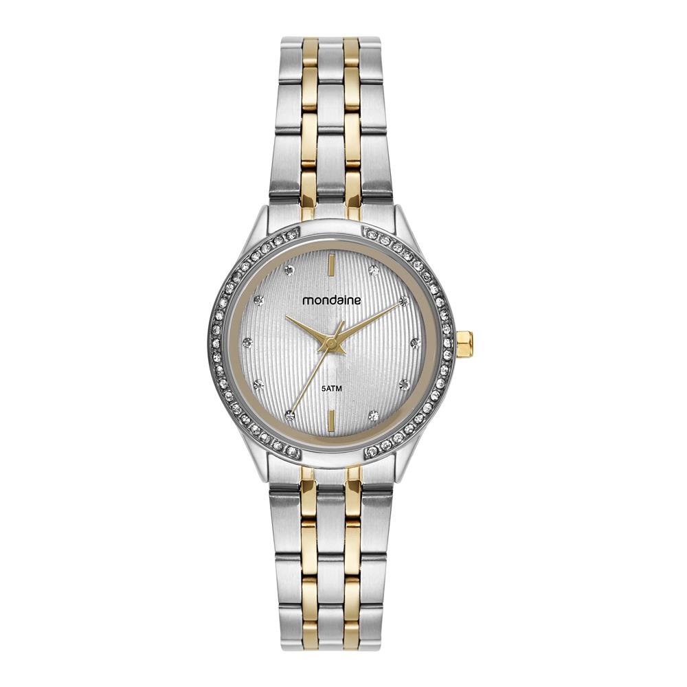Relogio Mondaine Feminino Ref: 32858lpmvbe2 Clássico Bicolor Prata/Dourado 1