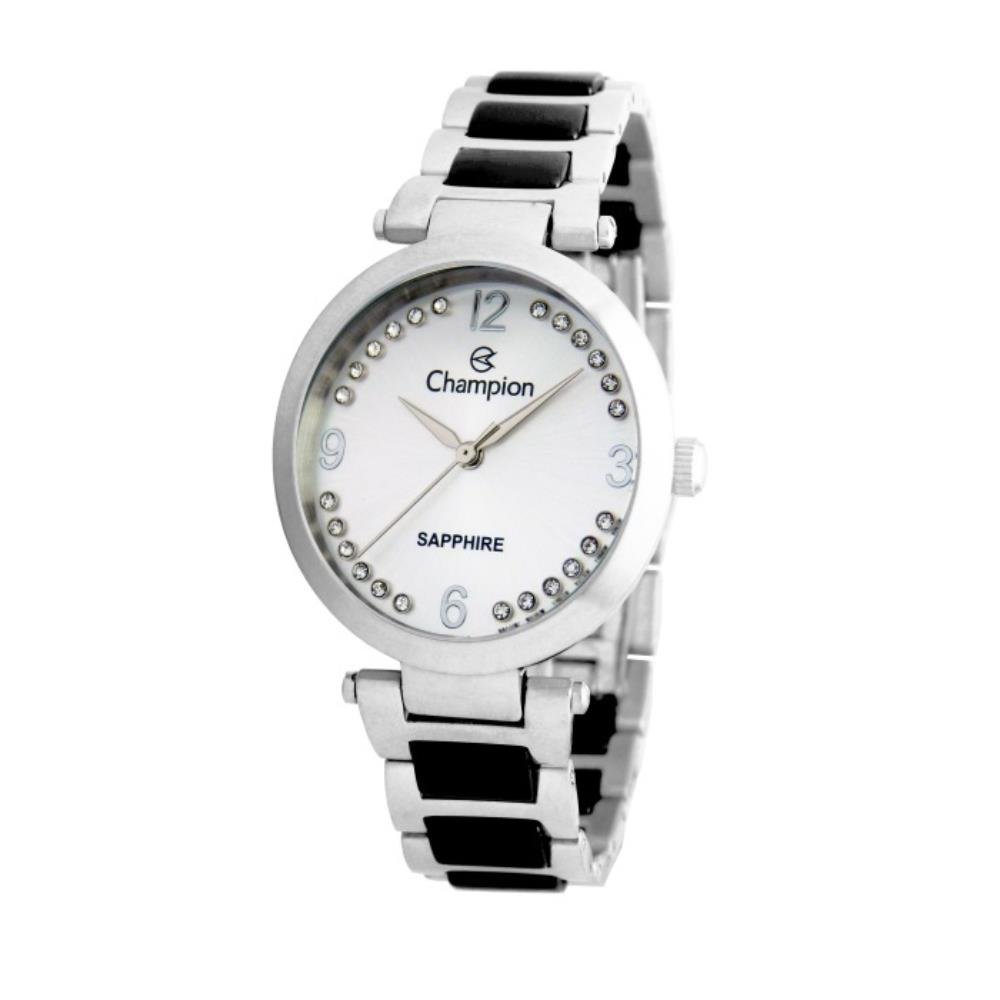 Relógio Champion Feminino Ref: Cs28530q Cerâmica Prateado Prata/Preto 1