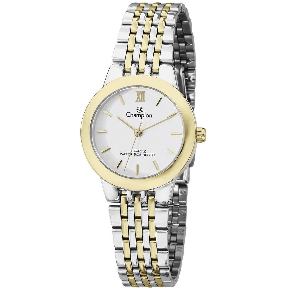 Relógio Champion Feminino Ref: Ch24035b Casual Bicolor Prata/Dourado 1