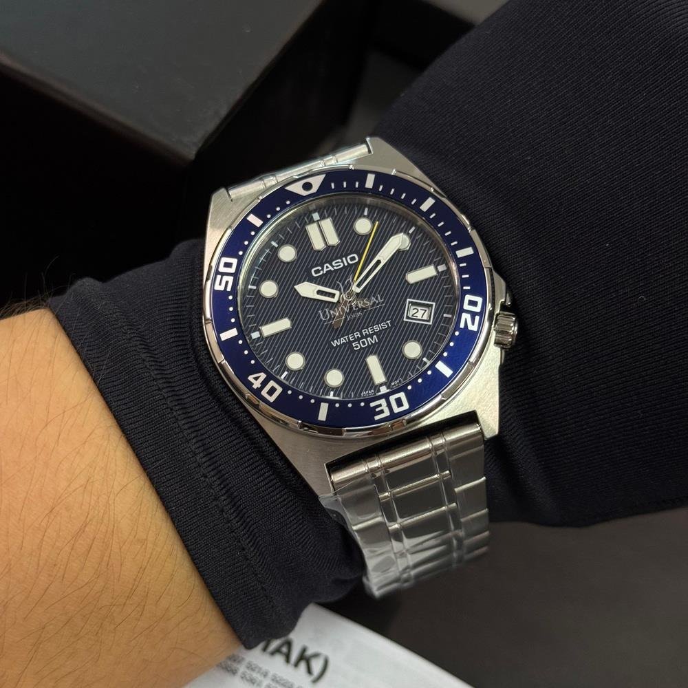 Relógio Casio Masculino Ref: Mtd-135d-2avdf Esportivo Prateado Prata/Azul 4