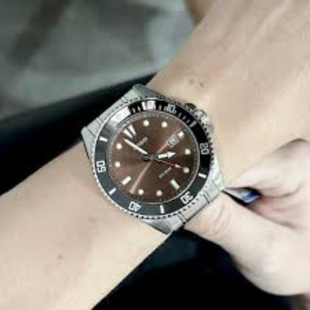Relógio Casio Masculino Ref: Mdv-107d-5avdf Duro Diver Prateado Prata/Marrom/Preto 5
