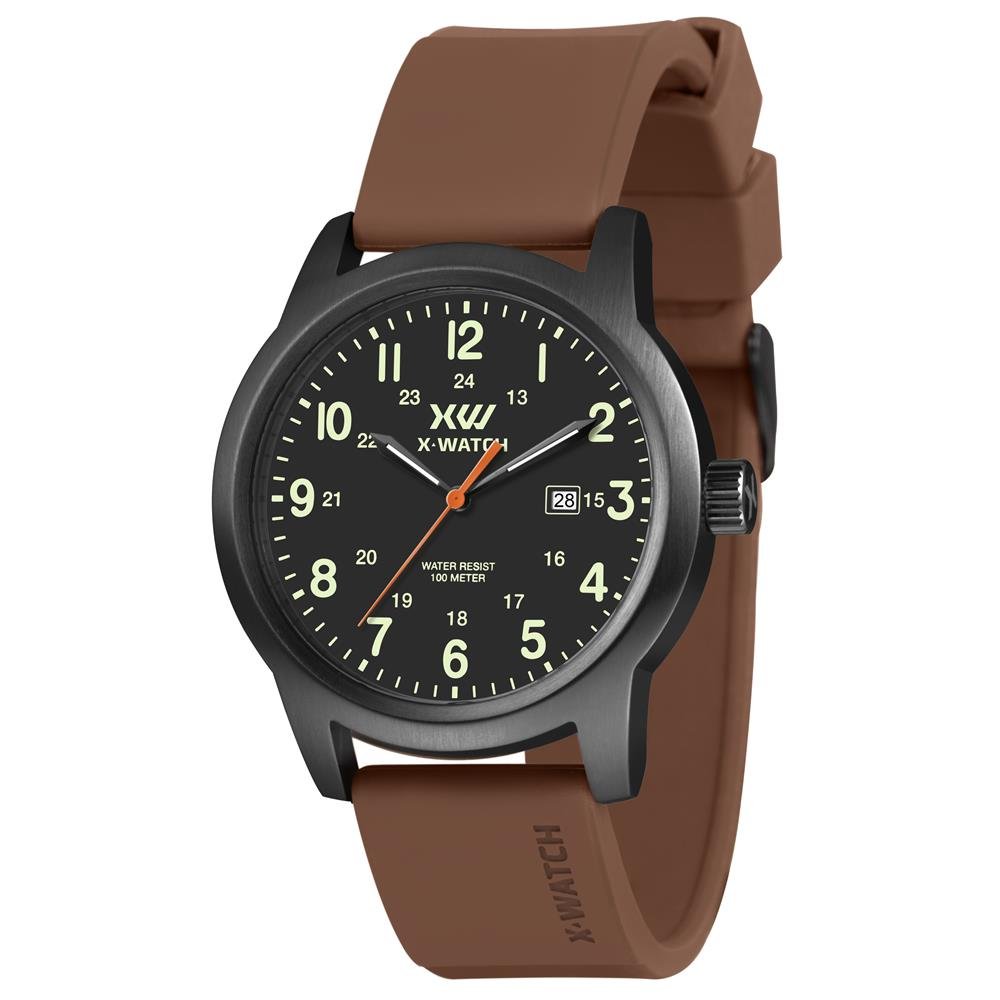 Relógio X-Watch Masculino Ref: Xmnp1019 P2nx Esportivo Black Marrom 1