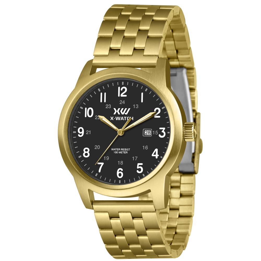Relógio X-Watch Masculino Ref: Xmgs1046 P2kx Casual Dourado Dourado