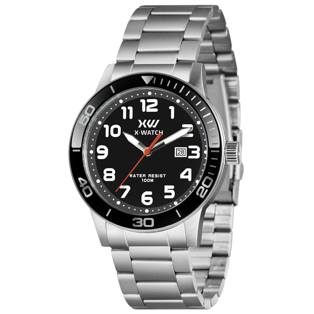 Relógio X-Watch Masculino Ref: Xmss1062 P2sx Casual Prateado Prata/Preto 1