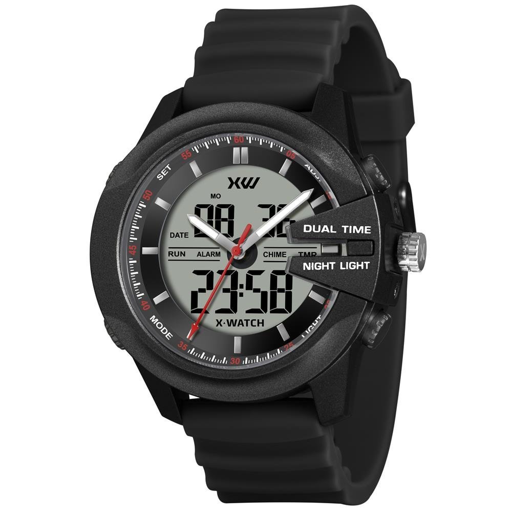 Relógio X-Watch Masculino Ref: Xmppa362 Bxpx Esportivo Anadigi Preto 1