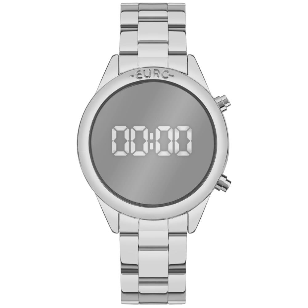 Relógio Euro Feminino Ref: Euds8054aj/4k Led Espelhado Prateado Prata 1