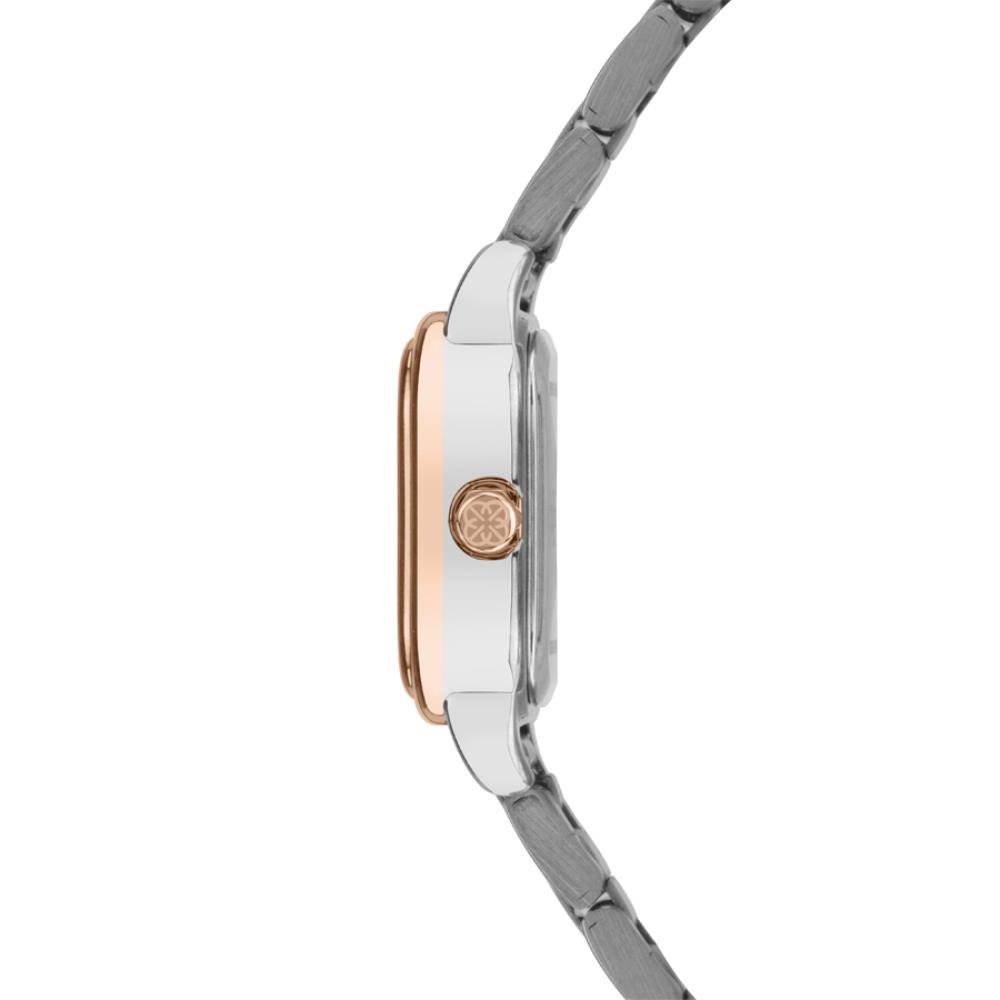 Relógio Euro Feminino Ref: Eu2036yvf/4k Casual Retangular Bicolor Prata/Dourado 3
