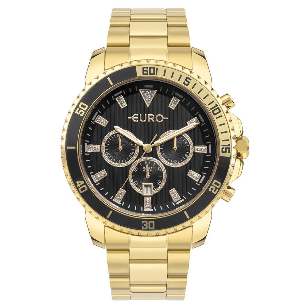 Relógio Euro Feminino Ref: Euos2aab/4p Cronógrafo Dourado Dourado 1