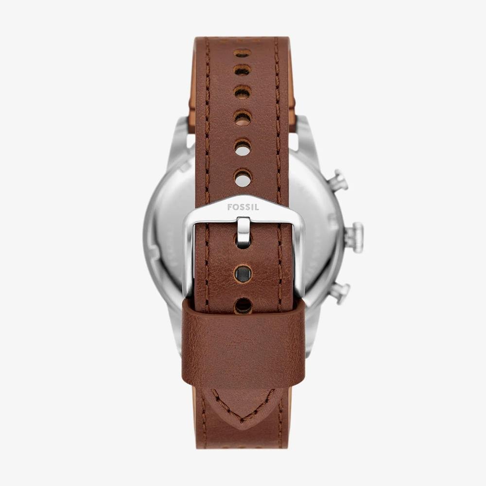Relógio Fossil Masculino Ref: Fs6042/0kn Cronógrafo Prateado Branco 2