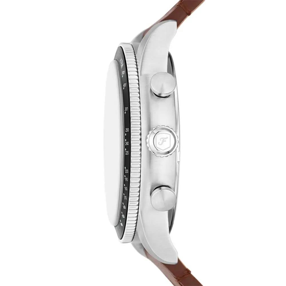 Relógio Fossil Masculino Ref: Fs6042/0kn Cronógrafo Prateado Branco 3