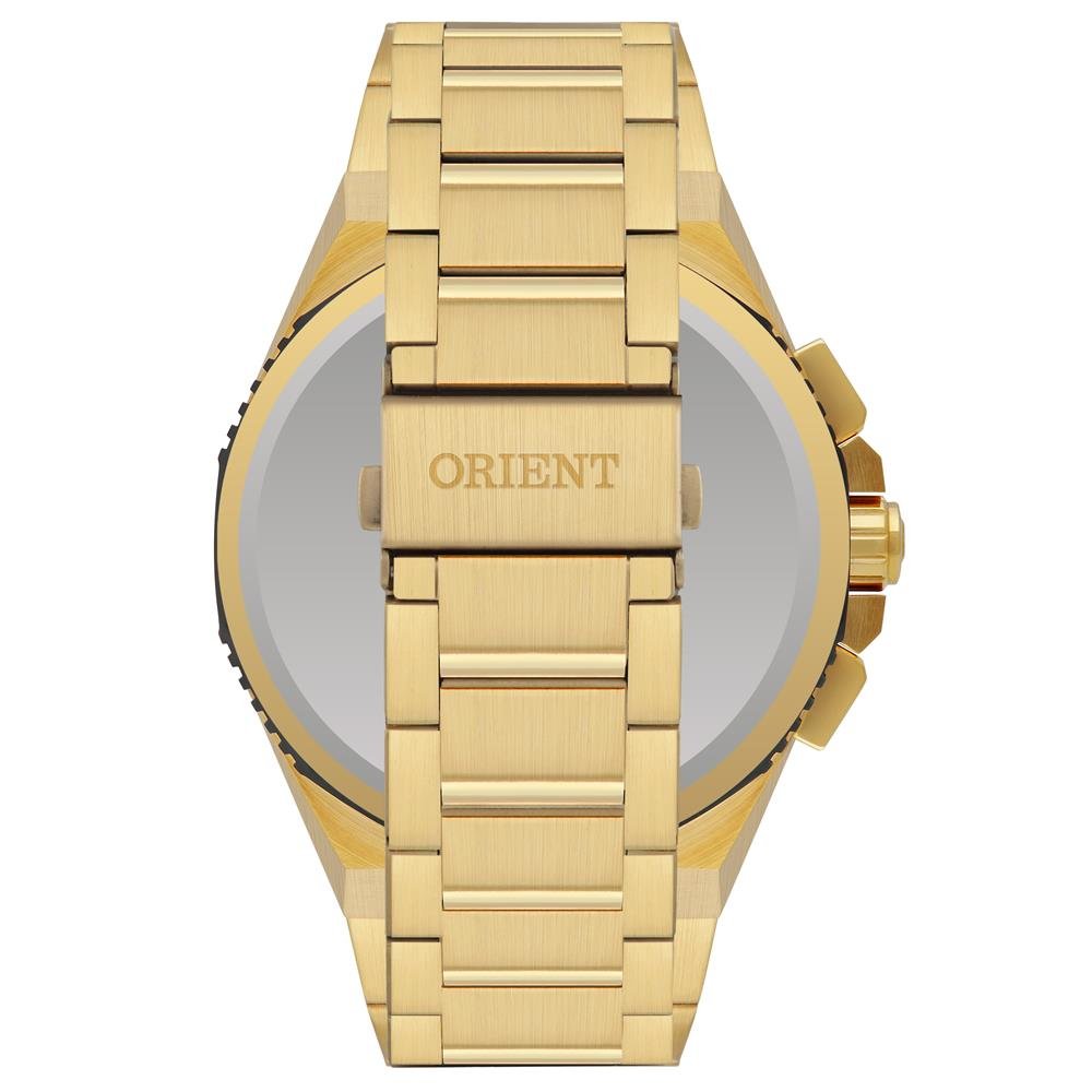 Relógio Orient Masculino Ref: Mgssc065 G1kx Solar Cronógrafo Dourado Dourado 3