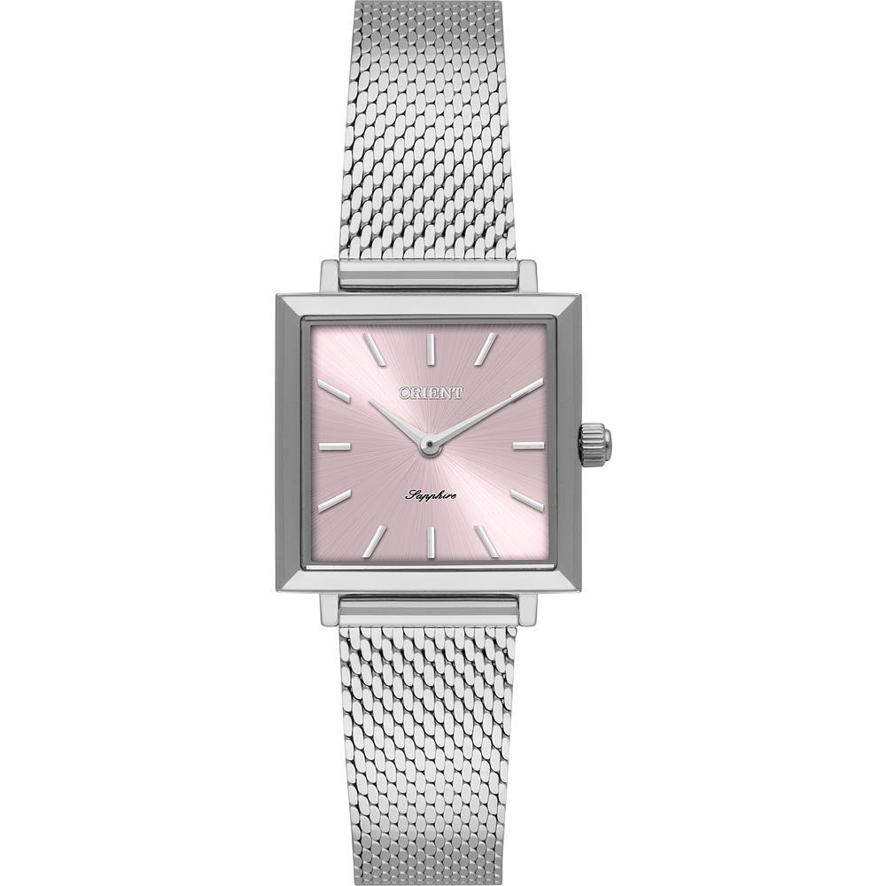 Relógio Orient Feminino Ref: Lbss0091 R1sx Retangular Mesh Prateado Prata 1