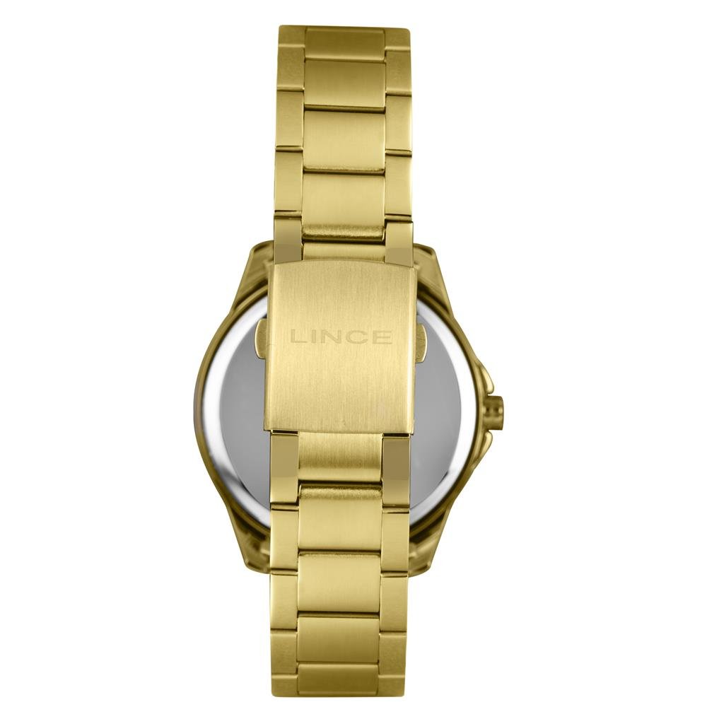 Relógio Lince Masculino Ref: Mrgm011l46 P2kx Casual Dourado Dourado 2