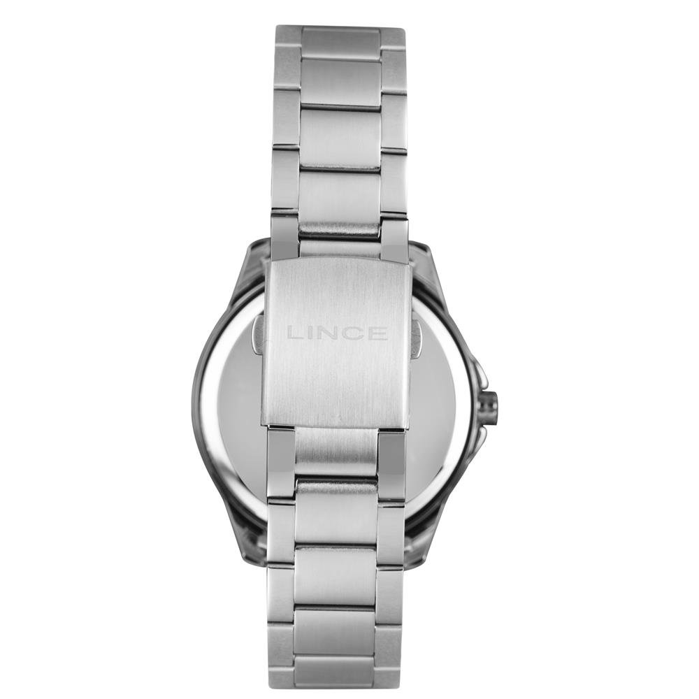 Relógio Lince Masculino Ref: Mrmm011l46 P2sx Casual Preteado Prata 3