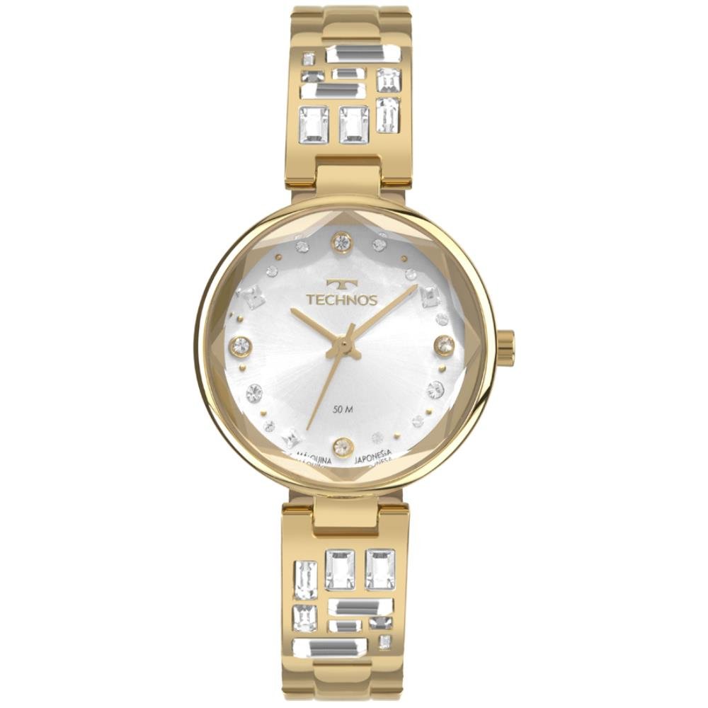 Relógio Technos Feminino Ref: 2036nav/1k Bracelete Dourado Dourado 1