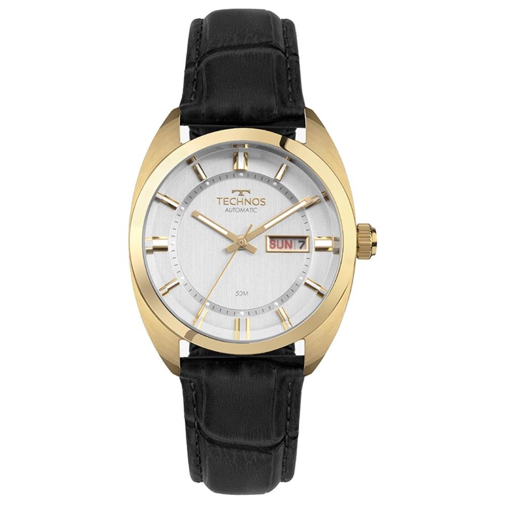 Relógio Technos Masculino Ref: 8205ow/0k Automático Clássico Dourado Preto/Dourado 1