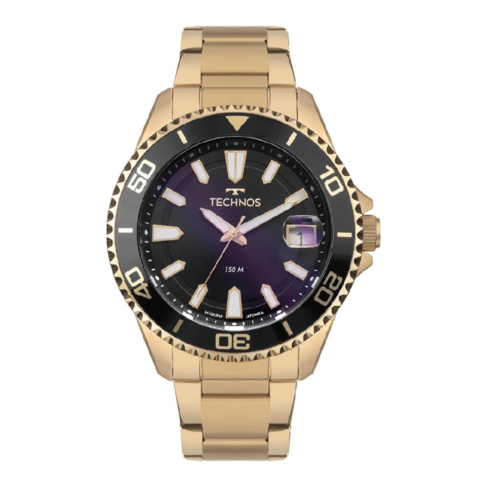 Relógio Technos Masculino Ref: 2415ei/1p Acqua Diver Dourado Dourado 1