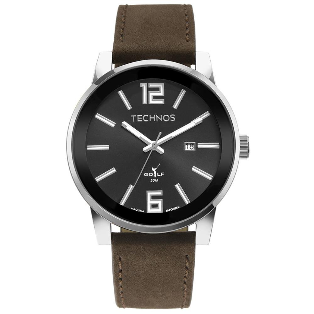 Relógio Technos Masculino Ref: 2115mxbs/0p Golf Prateado Marrom 1