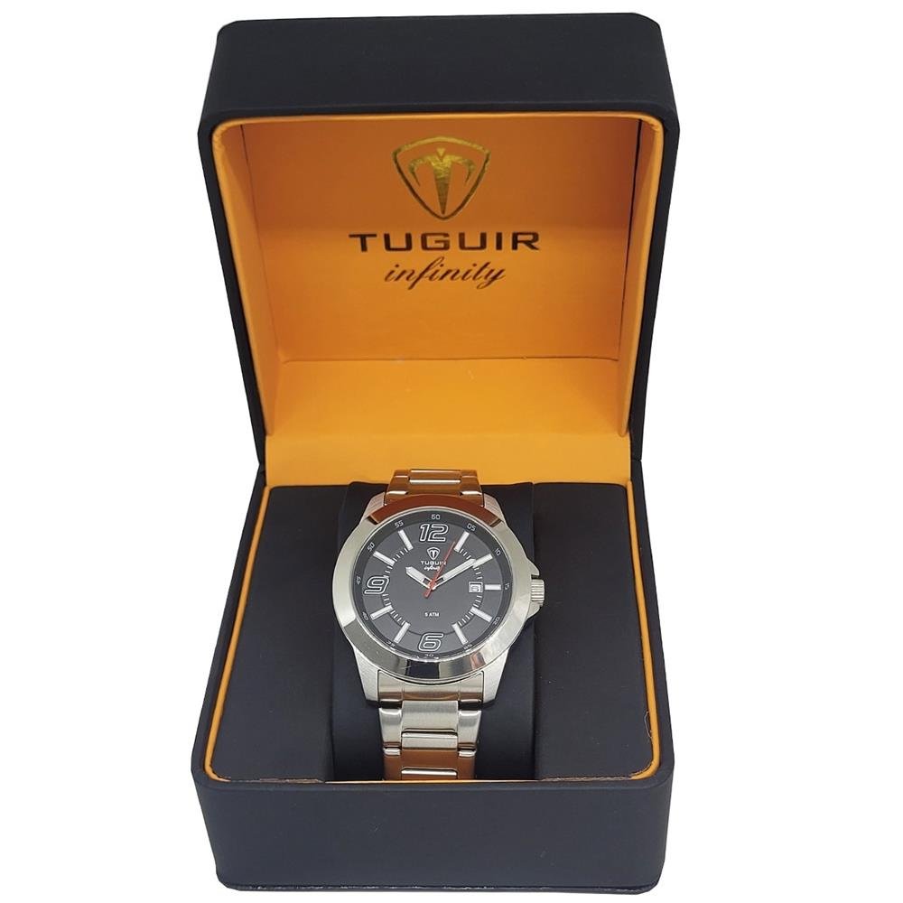 Relógio Tuguir Masculino Ref: Tgi37078 Esportivo Aço Prateado Prata 4