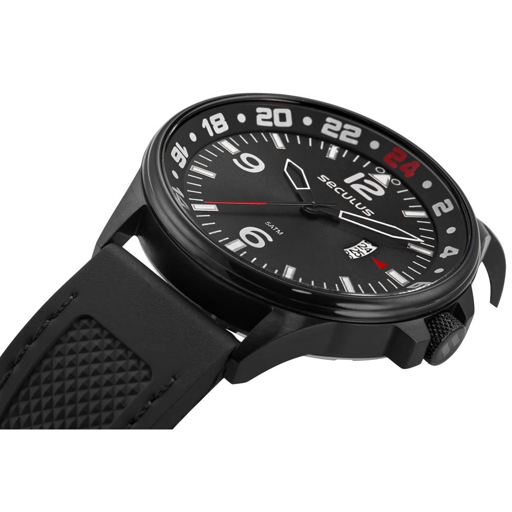 Relógio Seculus Masculino Ref: 44279gpsvpu3 Esportivo Black Preto 3