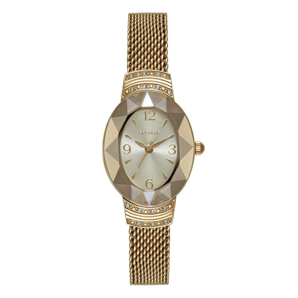Relógio Seculus Feminino Ref: 44275lpsvda1 Aço Bracelete Oval