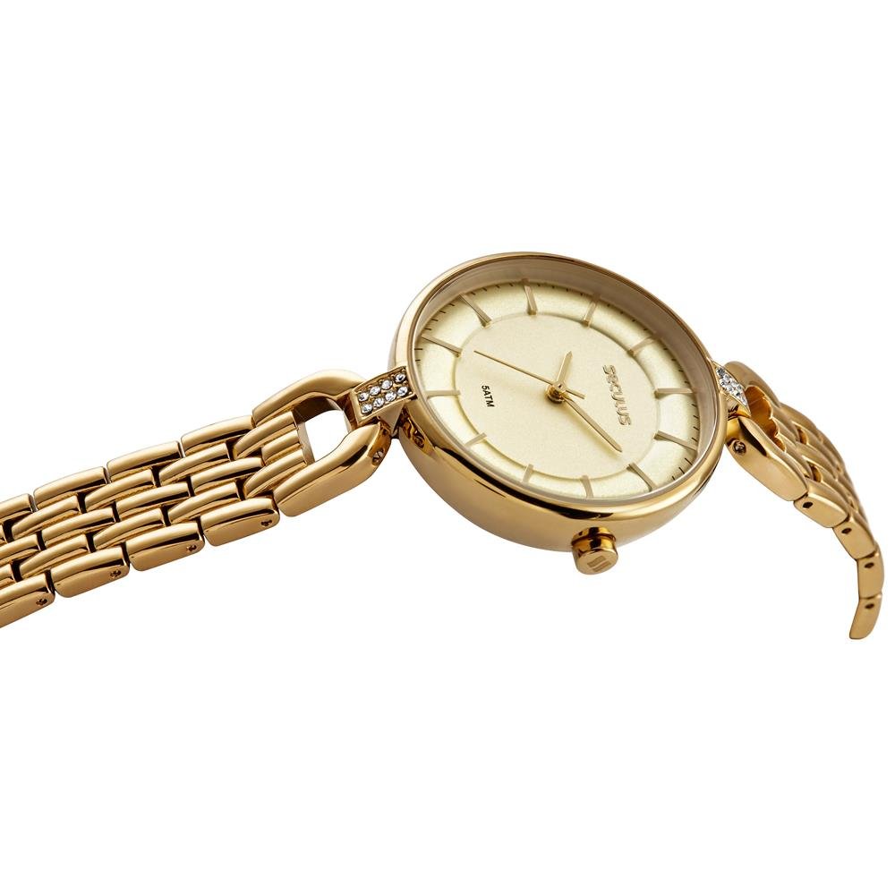 Relógio Seculus Feminino Ref: 44286lpsvdb1 Bracelete Dourado Dourado 3