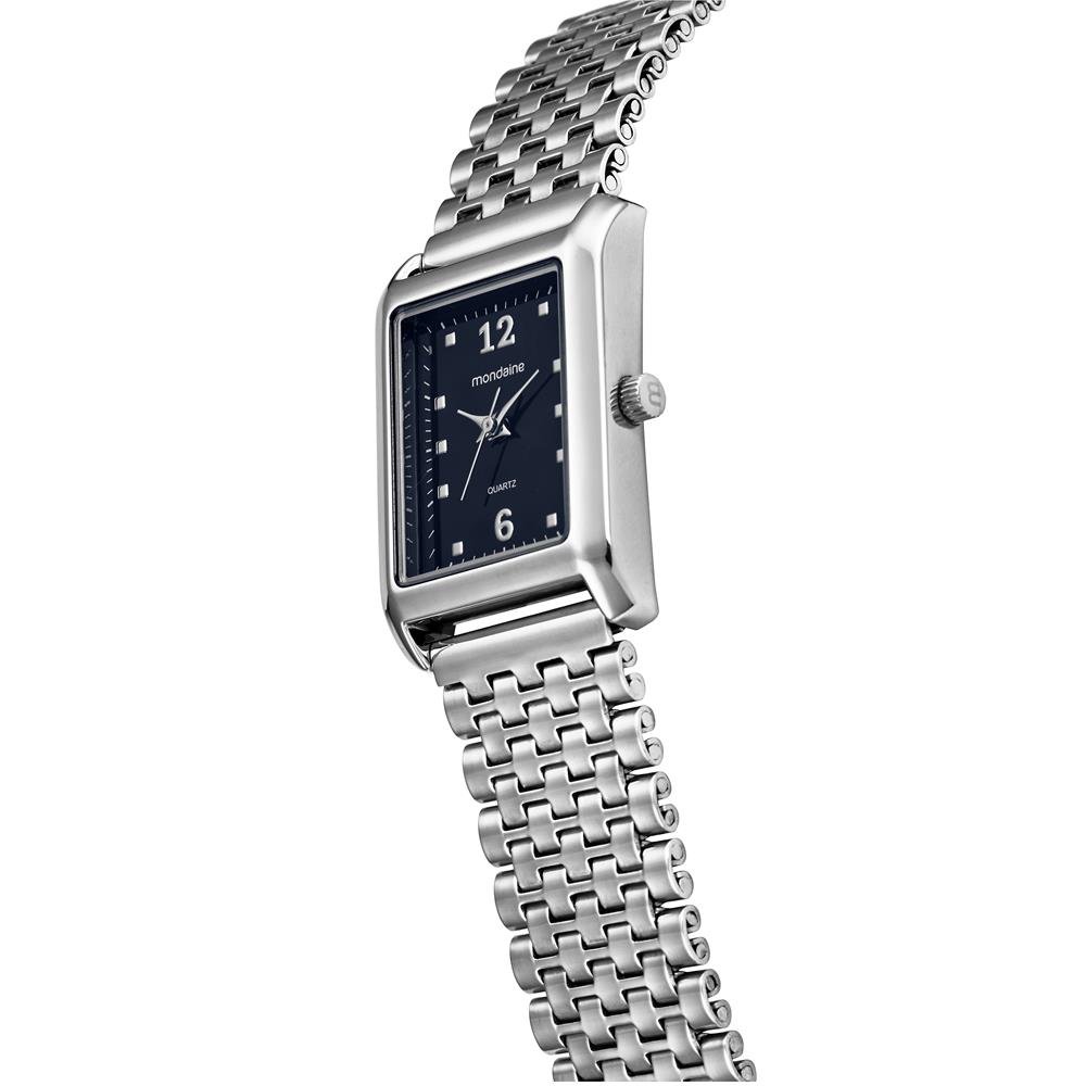 Relogio Mondaine Feminino Ref: 32921l0mvne3 Retangular Prateado Prata 2