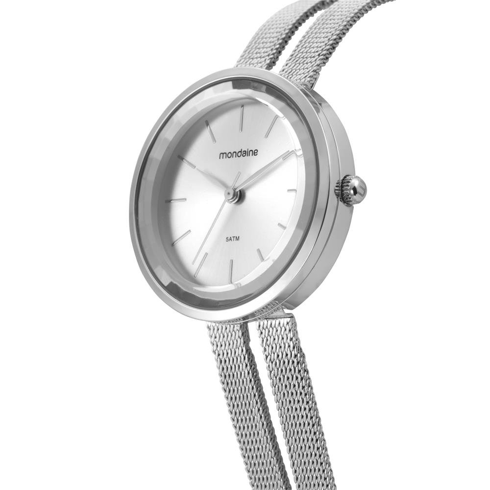 Relogio Mondaine Feminino Ref: 32924l0mvne2 Fashion Mesh Prateado Prata 2