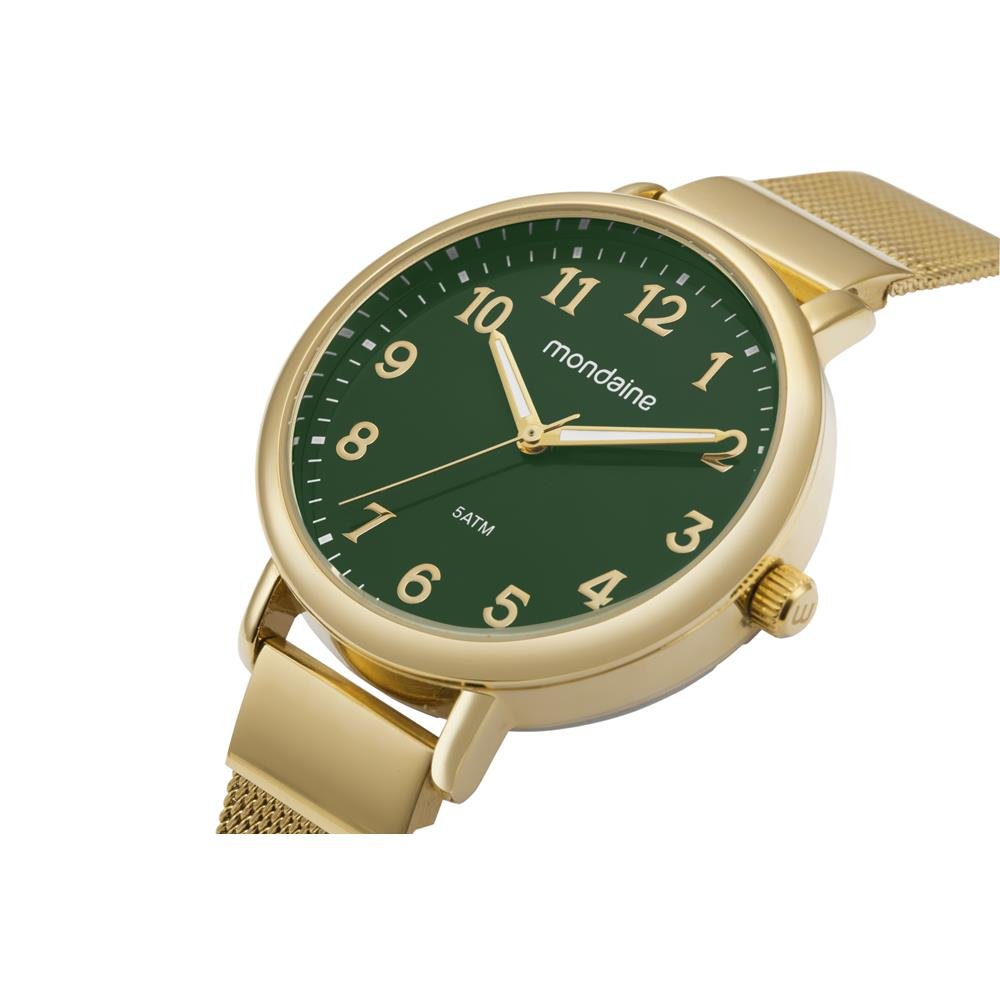 Relogio Mondaine Feminino Ref: 32918lpmvde2 Casual Mesh Dourado Dourado 2