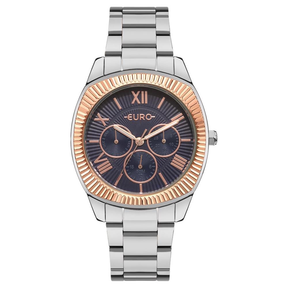 Relógio Euro Feminino Ref: Eu6p29ajd/4a Multifunção Retangular Bicolor