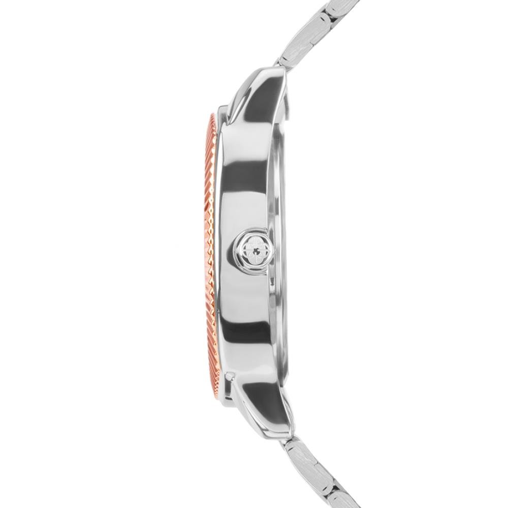 Relógio Euro Feminino Ref: Eu6p29ajd/4a Multifunção Retangular Bicolor Prata 2