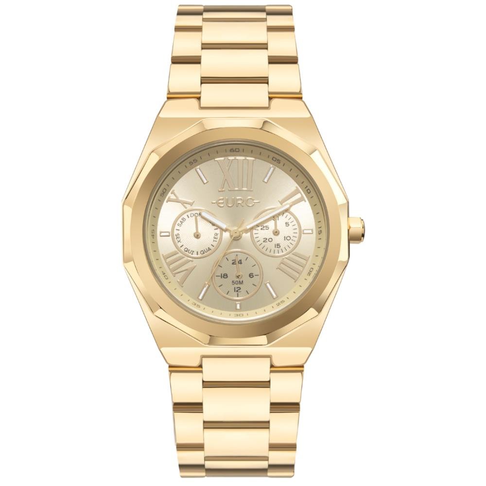 Relógio Euro Feminino Ref: Eu6p29ajb/4d Multifunção Dourado