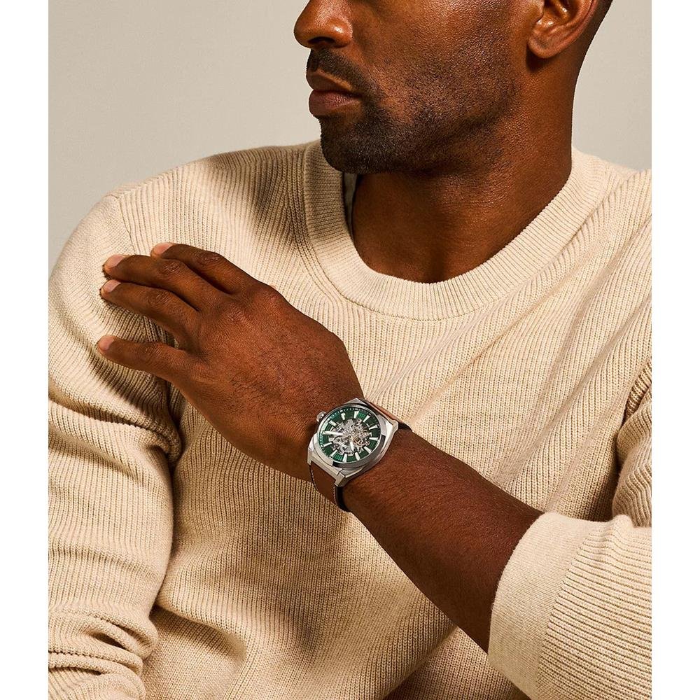 Relógio Fossil Masculino Ref: Me3261/0vn Automático Esqueleto Prateado Prata 5