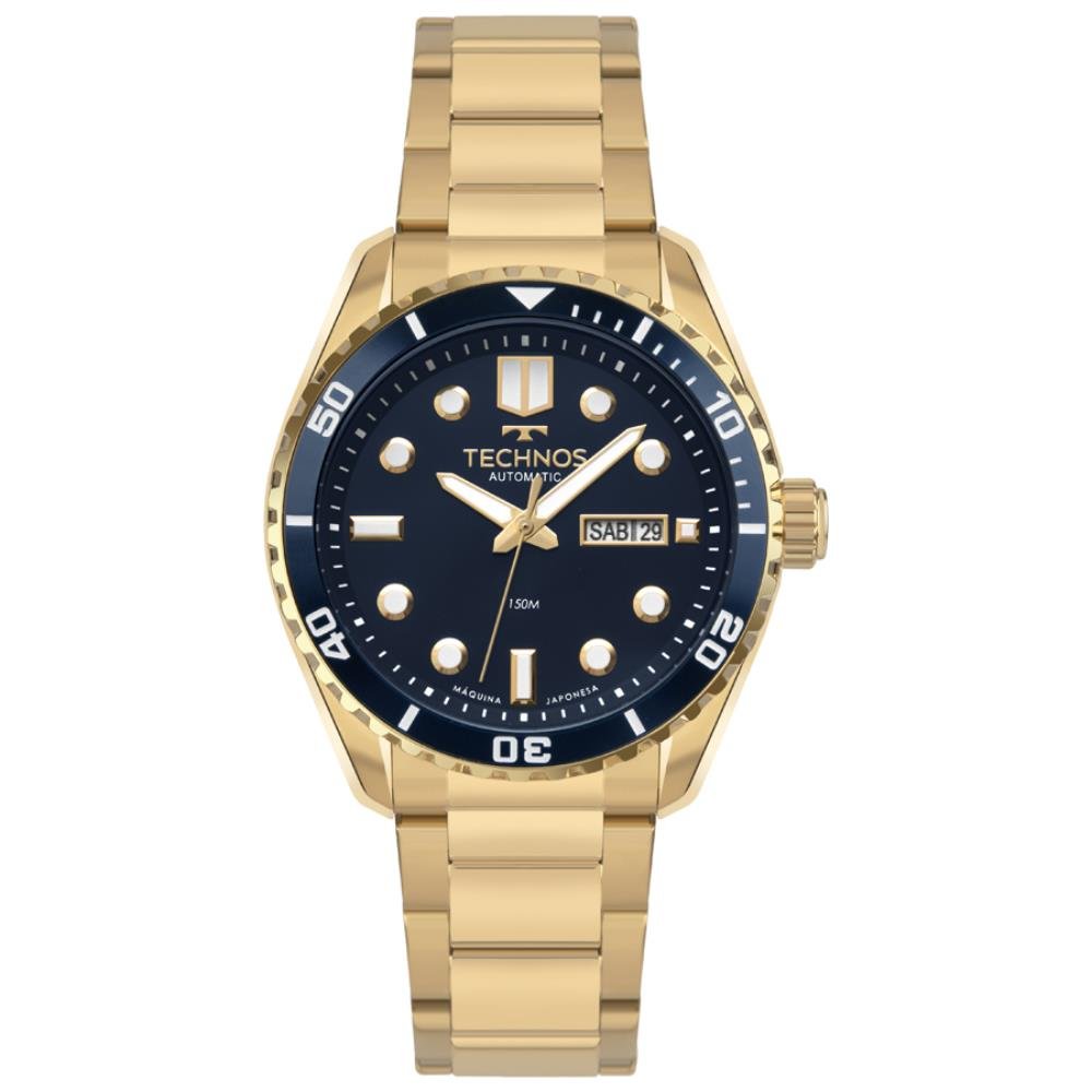 Relógio Technos Masculino Ref: 8205oz/1a Automático Acqua Dourado Dourado 3