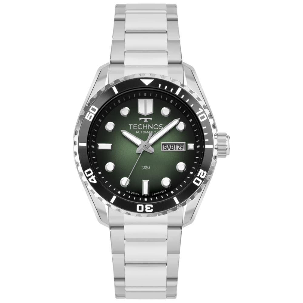 Relógio Technos Masculino Ref: 8205ox/1v Automático Acqua Prateado