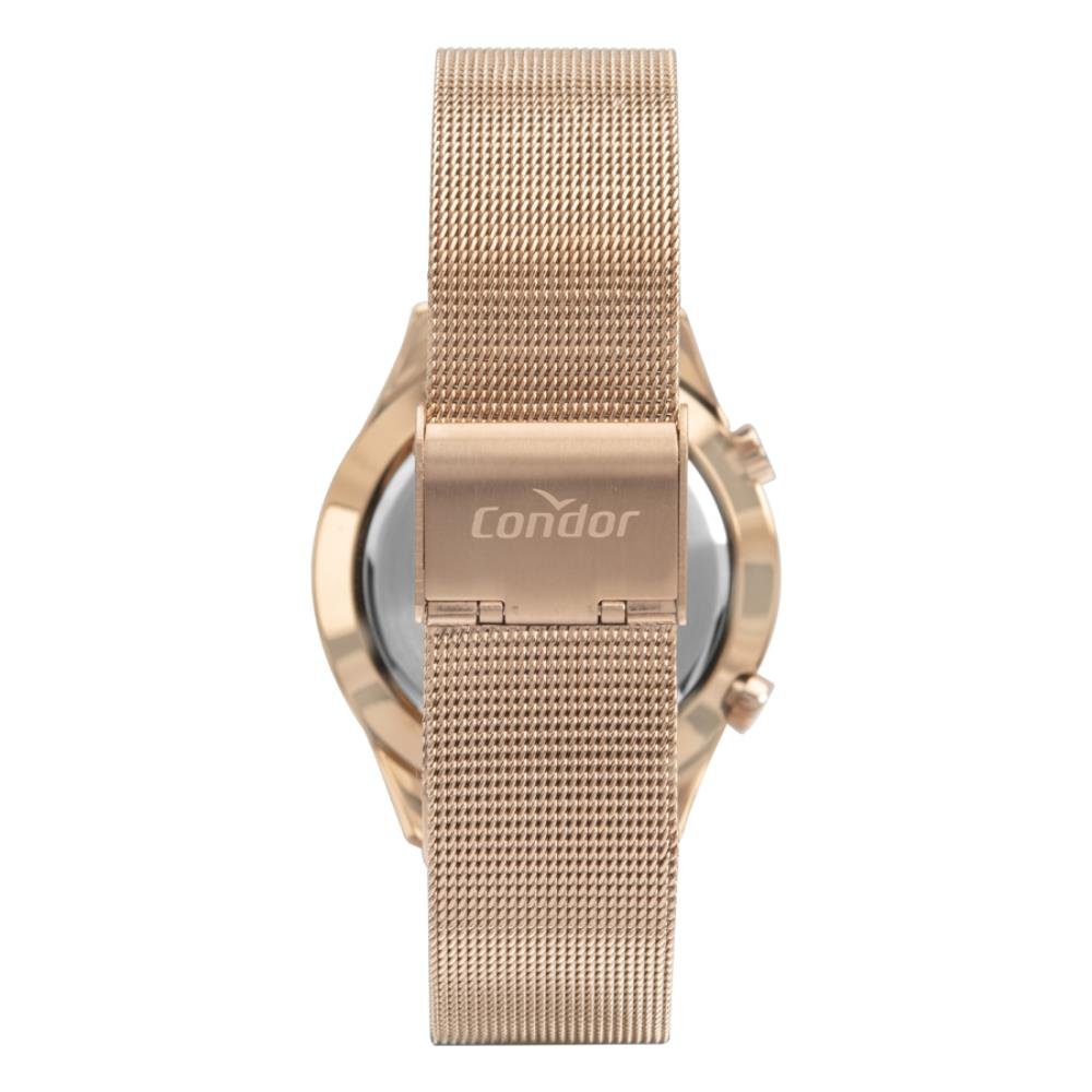 Relógio Condor Feminino Ref: Comd26aad/4j Led Espelhado Mesh Rosé Rosé 3