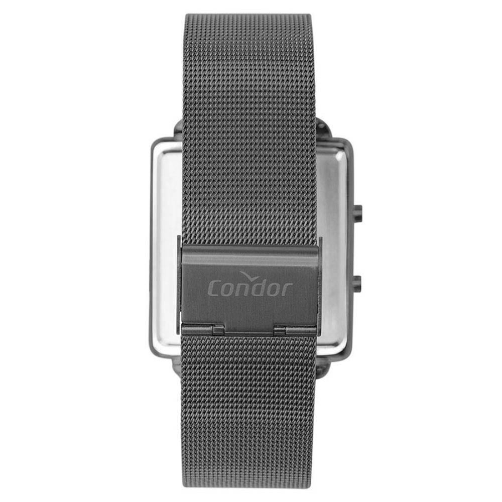 Relógio Condor Feminino Ref: Comd1202ajs/4f Led Mesh Grafite Preto 3