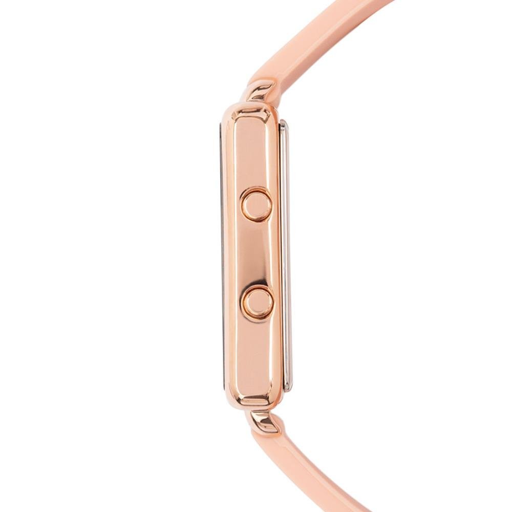 Relógio Condor Feminino Ref: Comd1202ahs/5j Led Espelhado Rosé Rosé 2