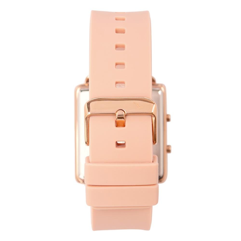 Relógio Condor Feminino Ref: Comd1202ahs/5j Led Espelhado Rosé Rosé 3