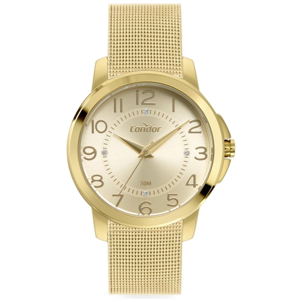 Relógio Condor Feminino Ref: Co2035nbd/4x Casual Mesh Dourado