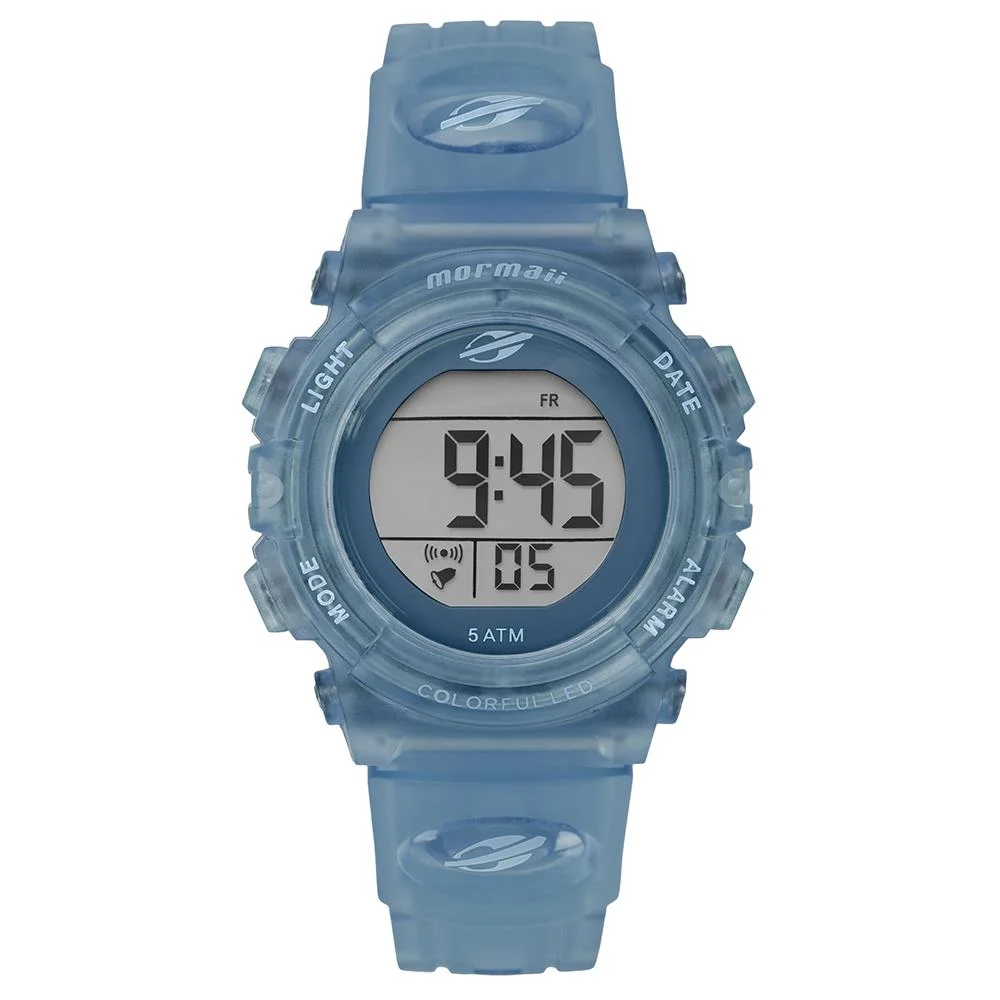 Relógio Mormaii Masculino Ref: Mo03121ta/8a Infantil Digital Azul Translúcido