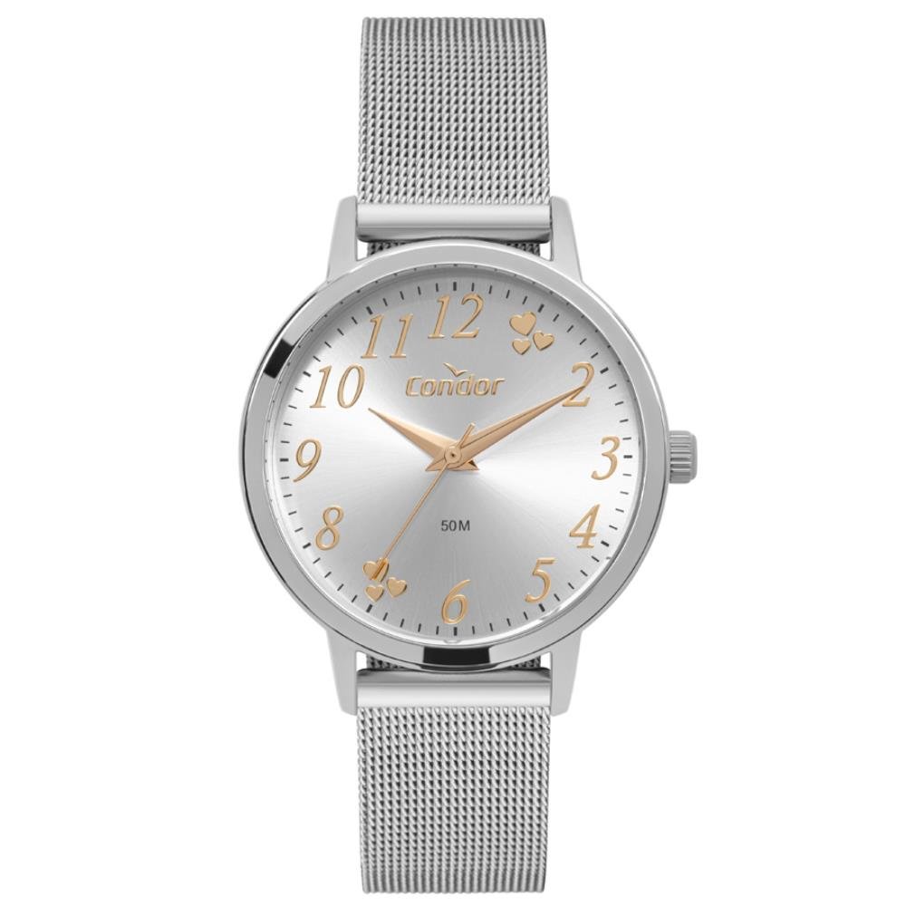 Relógio Condor Feminino Ref: Co2035ndq/4k Casual Mesh Prateado